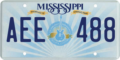 MS license plate AEE488