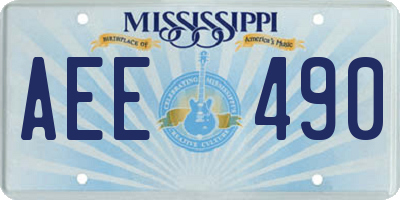MS license plate AEE490