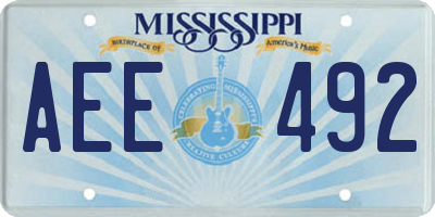 MS license plate AEE492