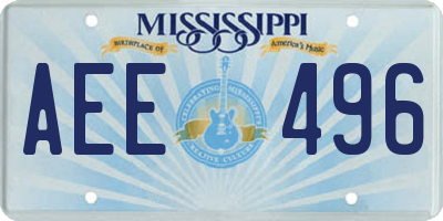 MS license plate AEE496