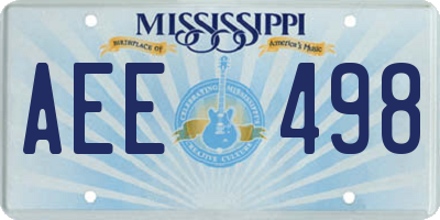 MS license plate AEE498