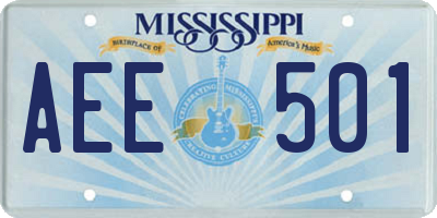 MS license plate AEE501