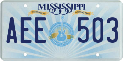 MS license plate AEE503