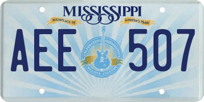 MS license plate AEE507
