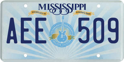 MS license plate AEE509