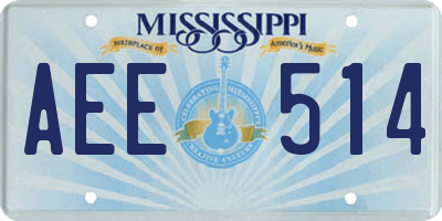 MS license plate AEE514