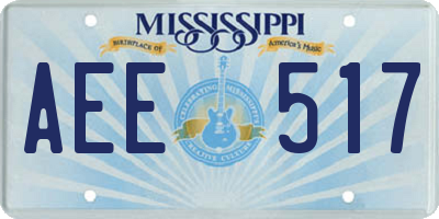 MS license plate AEE517