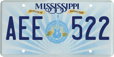 MS license plate AEE522