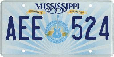 MS license plate AEE524