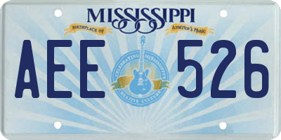 MS license plate AEE526