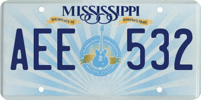 MS license plate AEE532