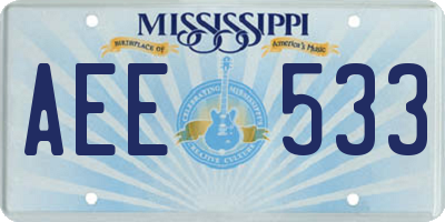 MS license plate AEE533
