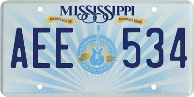 MS license plate AEE534