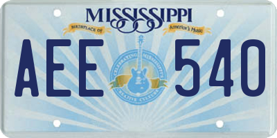 MS license plate AEE540