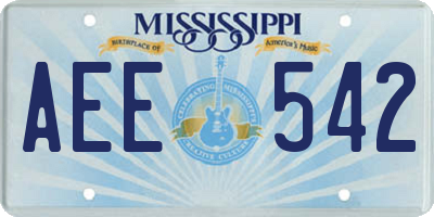 MS license plate AEE542