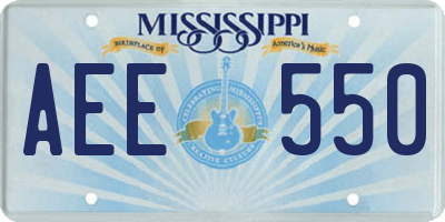 MS license plate AEE550