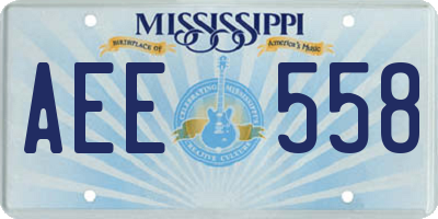 MS license plate AEE558