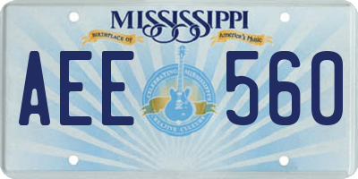 MS license plate AEE560