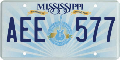 MS license plate AEE577