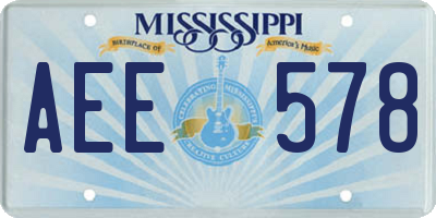 MS license plate AEE578