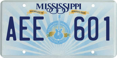 MS license plate AEE601