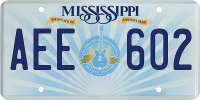 MS license plate AEE602