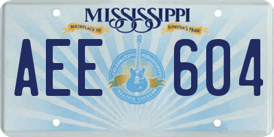 MS license plate AEE604