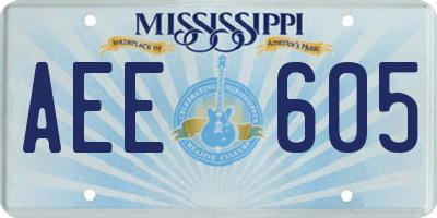 MS license plate AEE605