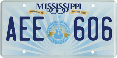 MS license plate AEE606