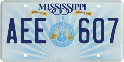 MS license plate AEE607