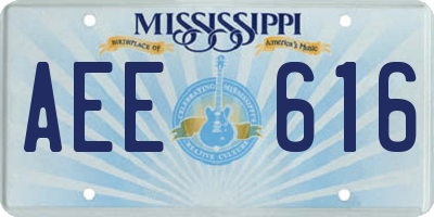 MS license plate AEE616