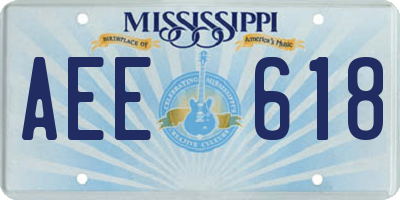 MS license plate AEE618