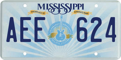 MS license plate AEE624