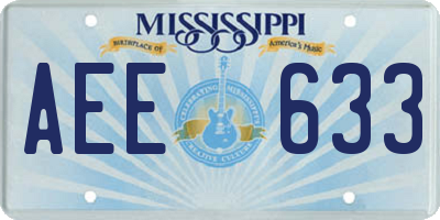 MS license plate AEE633