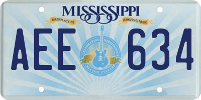 MS license plate AEE634