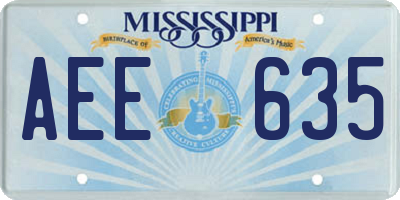 MS license plate AEE635