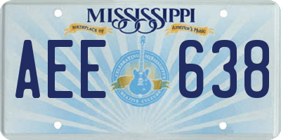 MS license plate AEE638