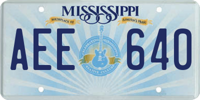 MS license plate AEE640