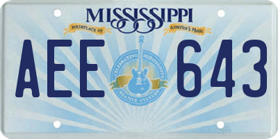 MS license plate AEE643
