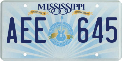 MS license plate AEE645