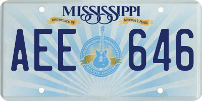 MS license plate AEE646