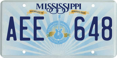 MS license plate AEE648