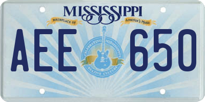 MS license plate AEE650