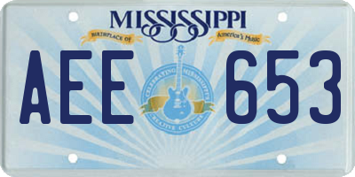 MS license plate AEE653