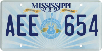 MS license plate AEE654