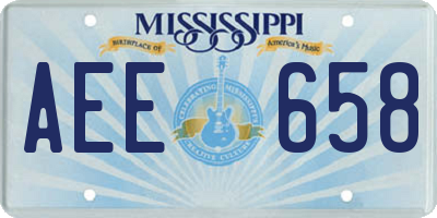 MS license plate AEE658