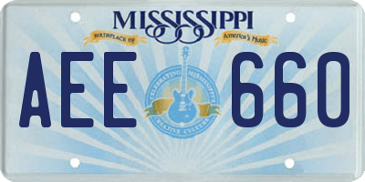 MS license plate AEE660