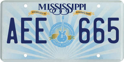 MS license plate AEE665