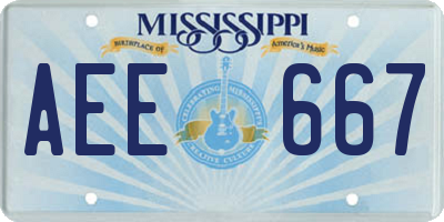 MS license plate AEE667