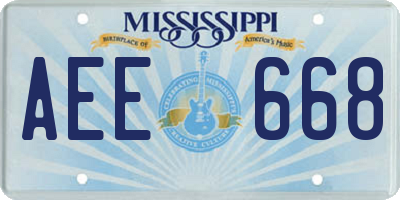 MS license plate AEE668